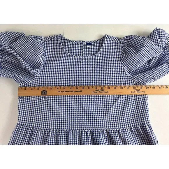 Old Navy Blue Gingham Midi Dress - Picture 7 of 12